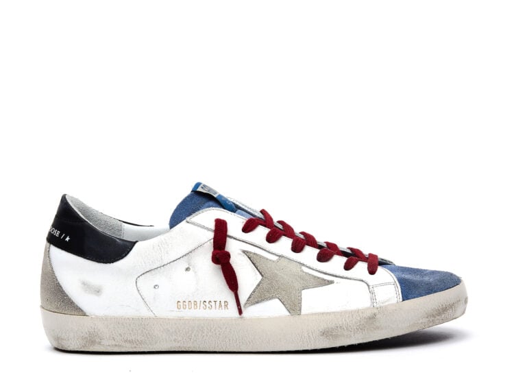 golden goose super star white blue red