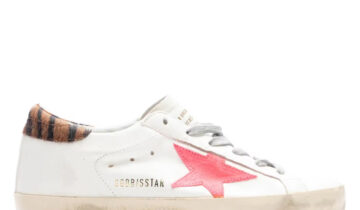 Golden Goose Super-Star White Fluorescent Red Zebra (W)