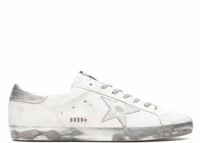 golden goose super star white silver glitter