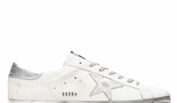 Golden Goose Super-Star White Silver Glitter