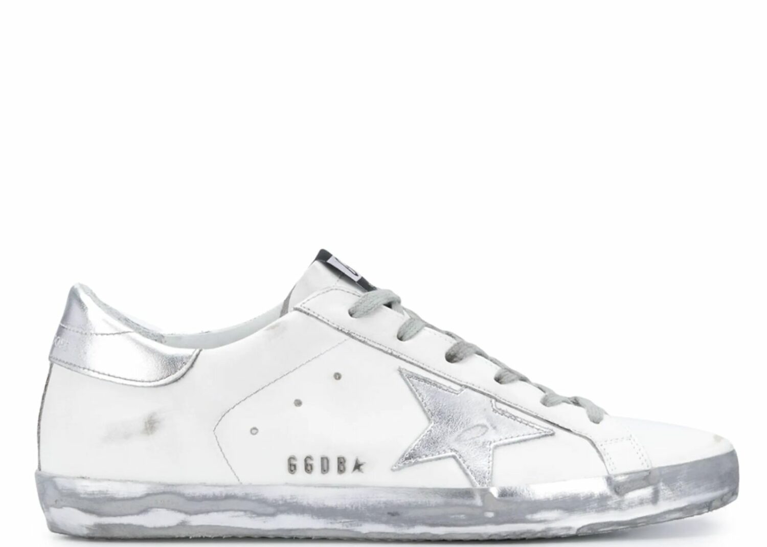 golden goose super star white silver sparkle (w)