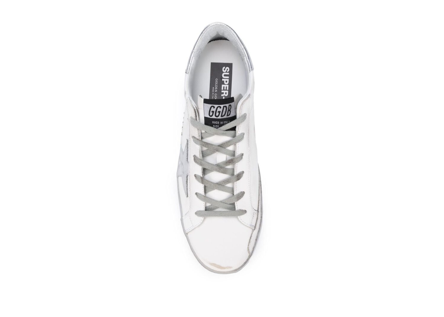 golden goose super star white silver sparkle (w)4