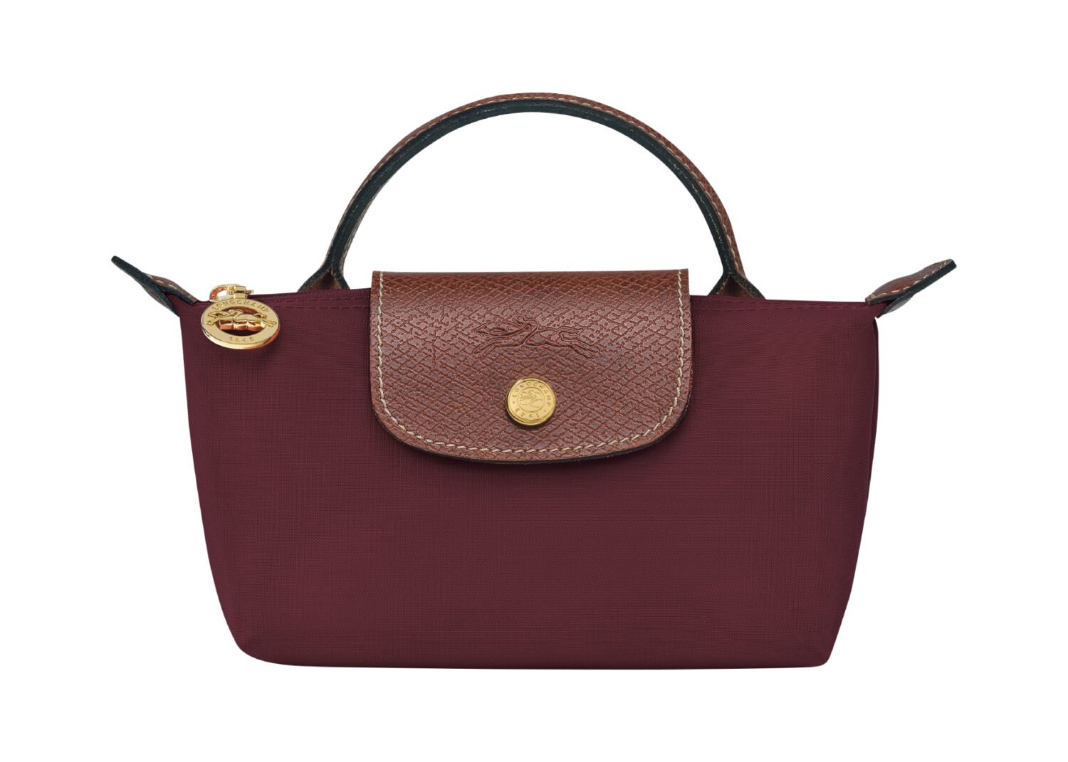 longchamp le pliage original pouch with handle burgundy