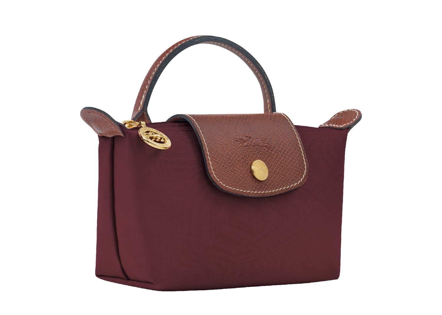 longchamp le pliage original pouch with handle burgundy3