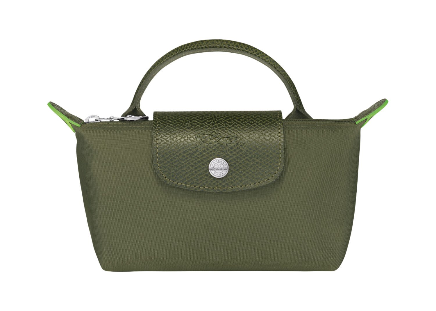 longchamp le pliage original pouch with handle forest