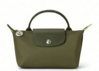 longchamp le pliage green pouch with handle forest