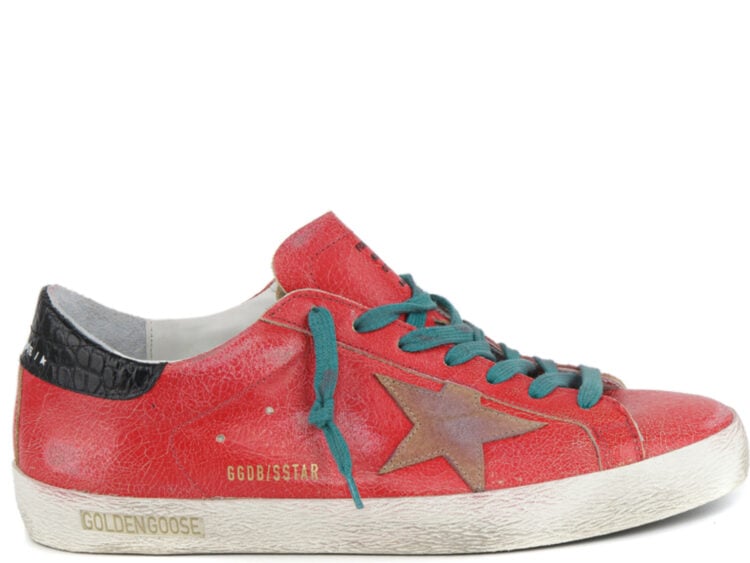 golden goose super star red crack upper