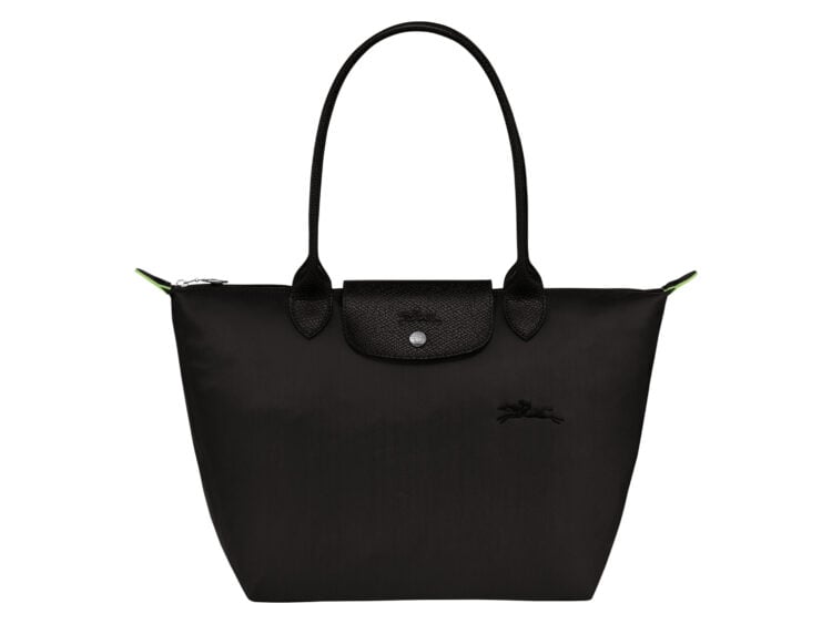 longchamp le pliage green medium tote bag black