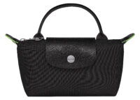 longchamp le pliage green pouch with handle black