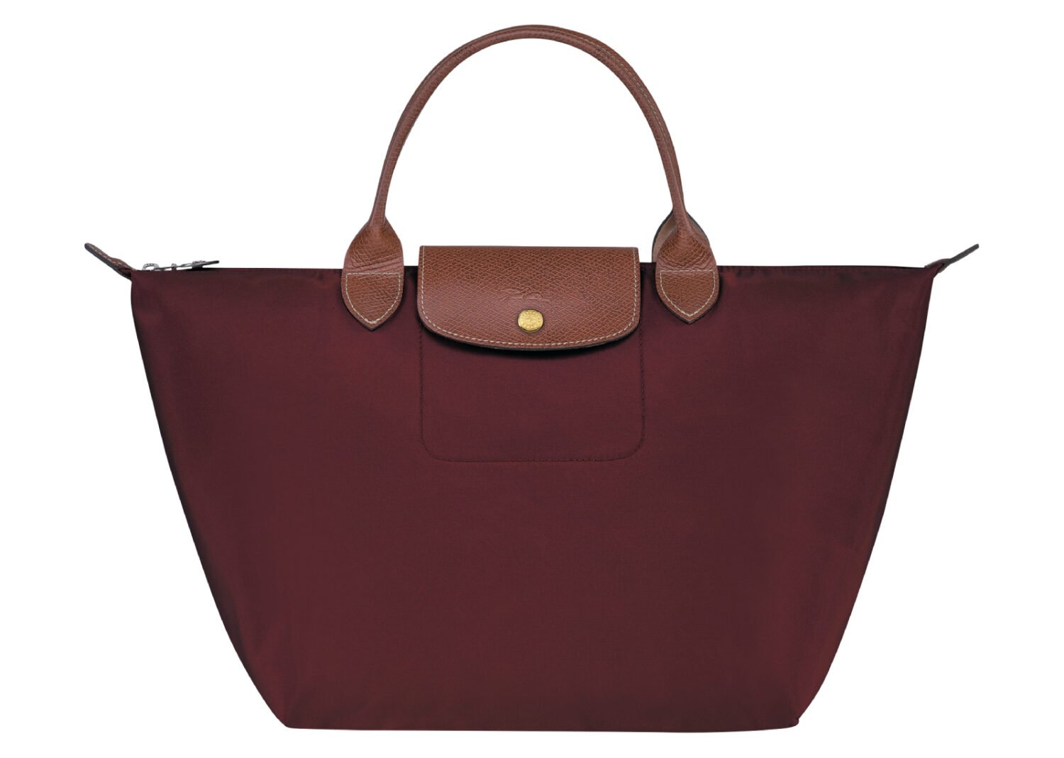 longchamp le pliage original medium handbag burgundy