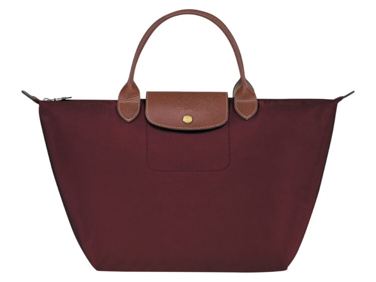 longchamp le pliage original medium handbag burgundy