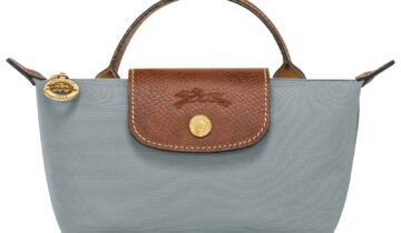 Longchamp Le Pliage Original Pouch With Handle Steel