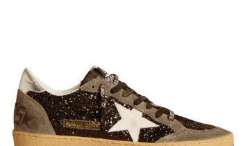 Golden Goose Ball-Star Black Glitter Gray White (W)
