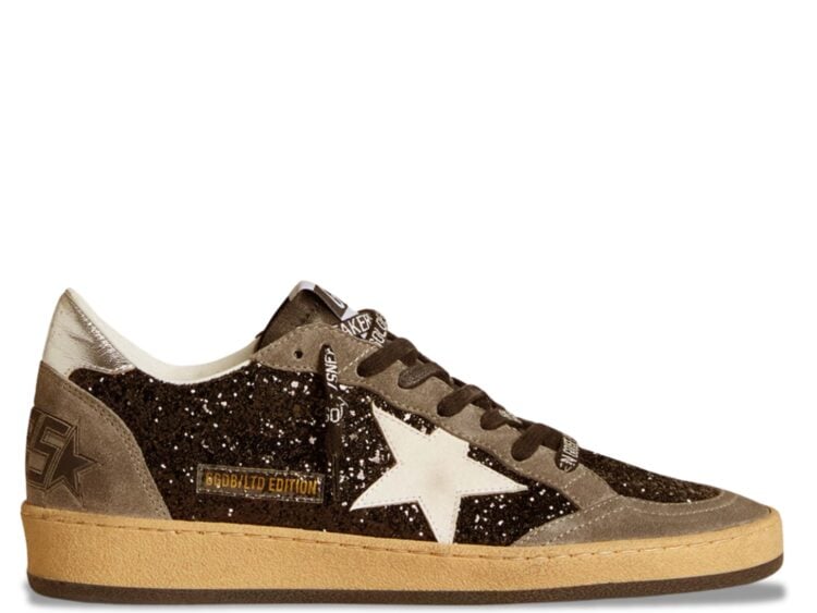 golden goose ball star black glitter gray white (w)