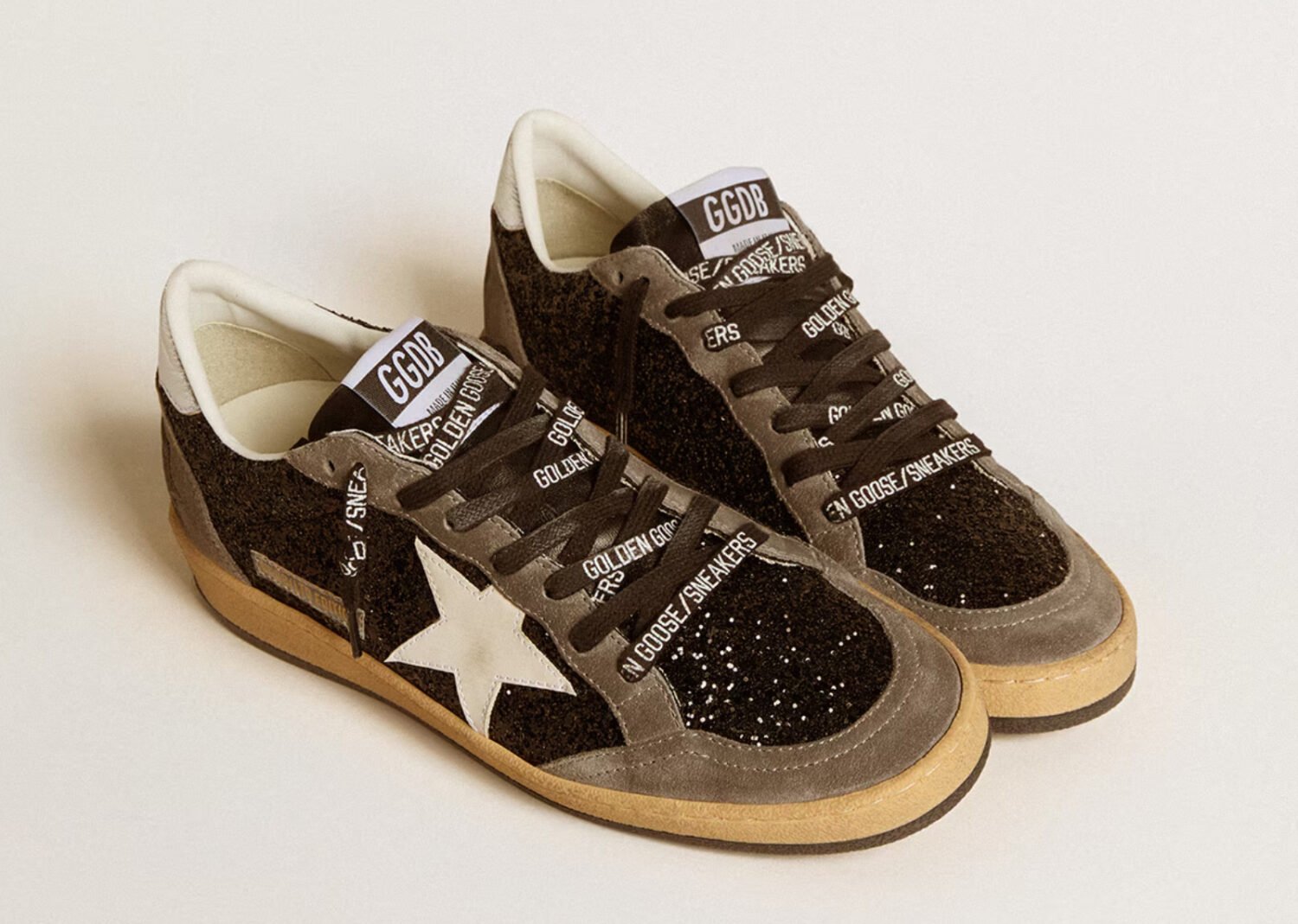 golden goose ball star black glitter gray white (w)