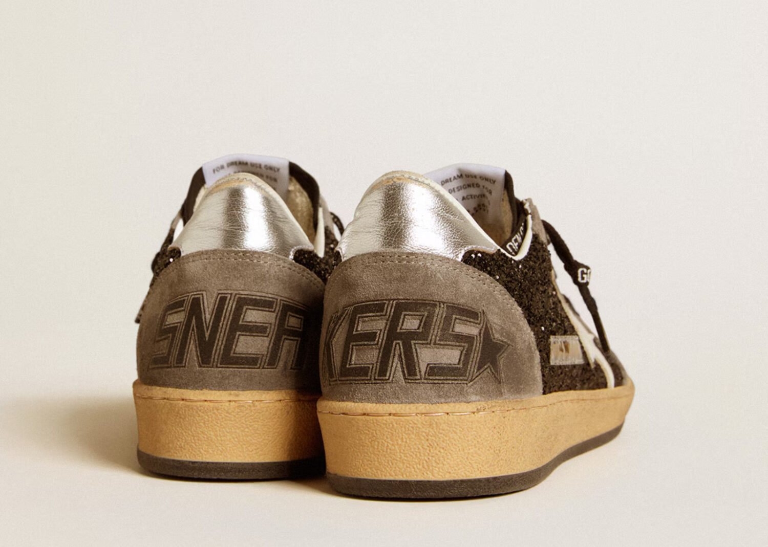 golden goose ball star black glitter gray white (w)