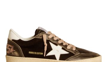 Golden Goose Ball-Star Black Velvet Black White Leather (W)