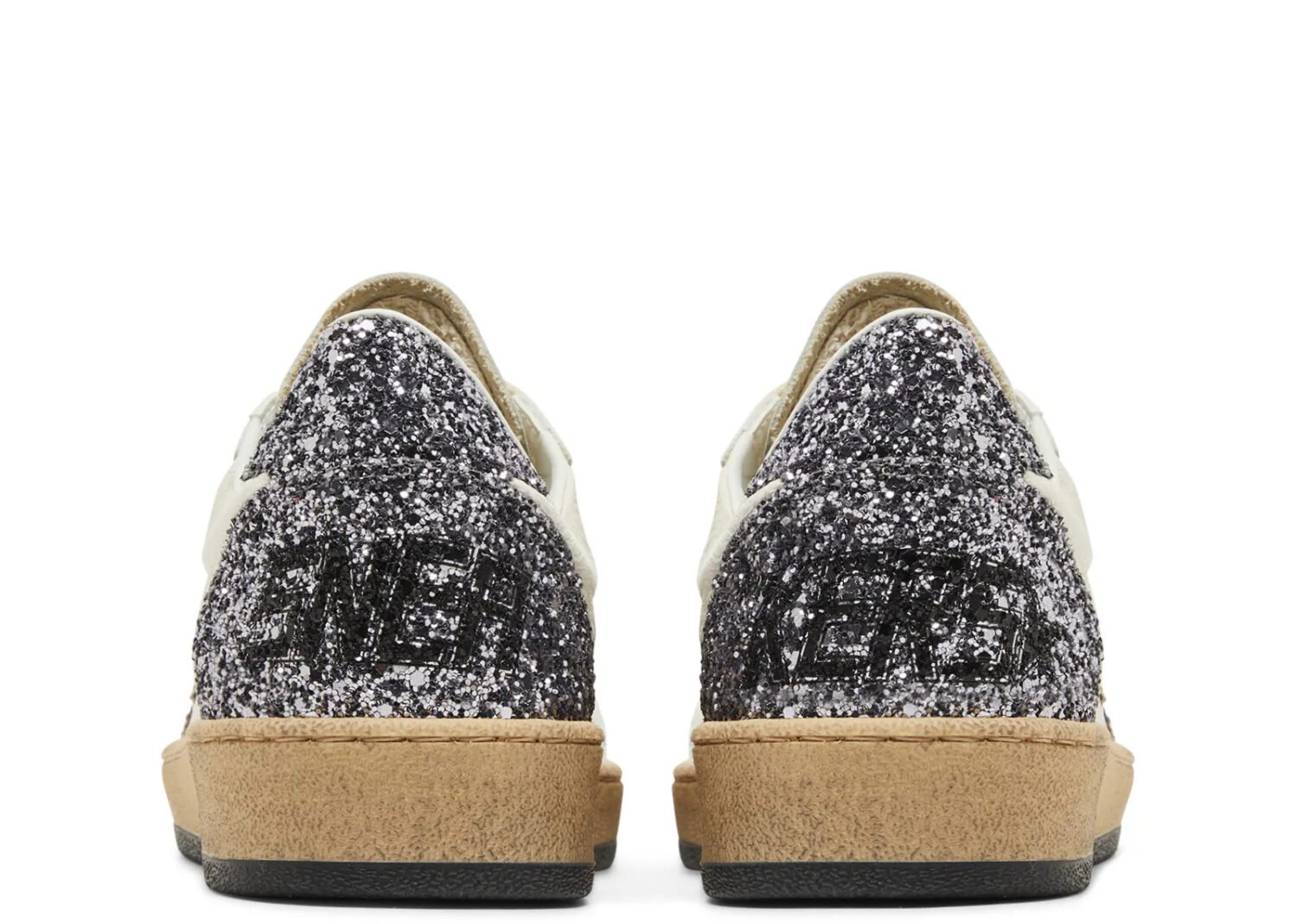 golden goose ball star white beige silver glitter