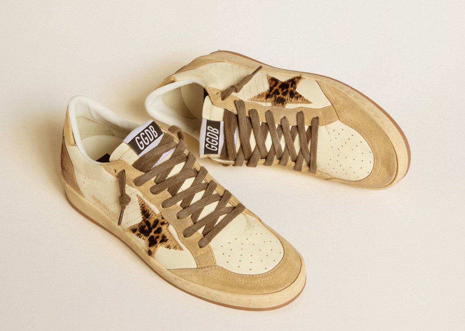 golden goose ball star white nappa sand suede