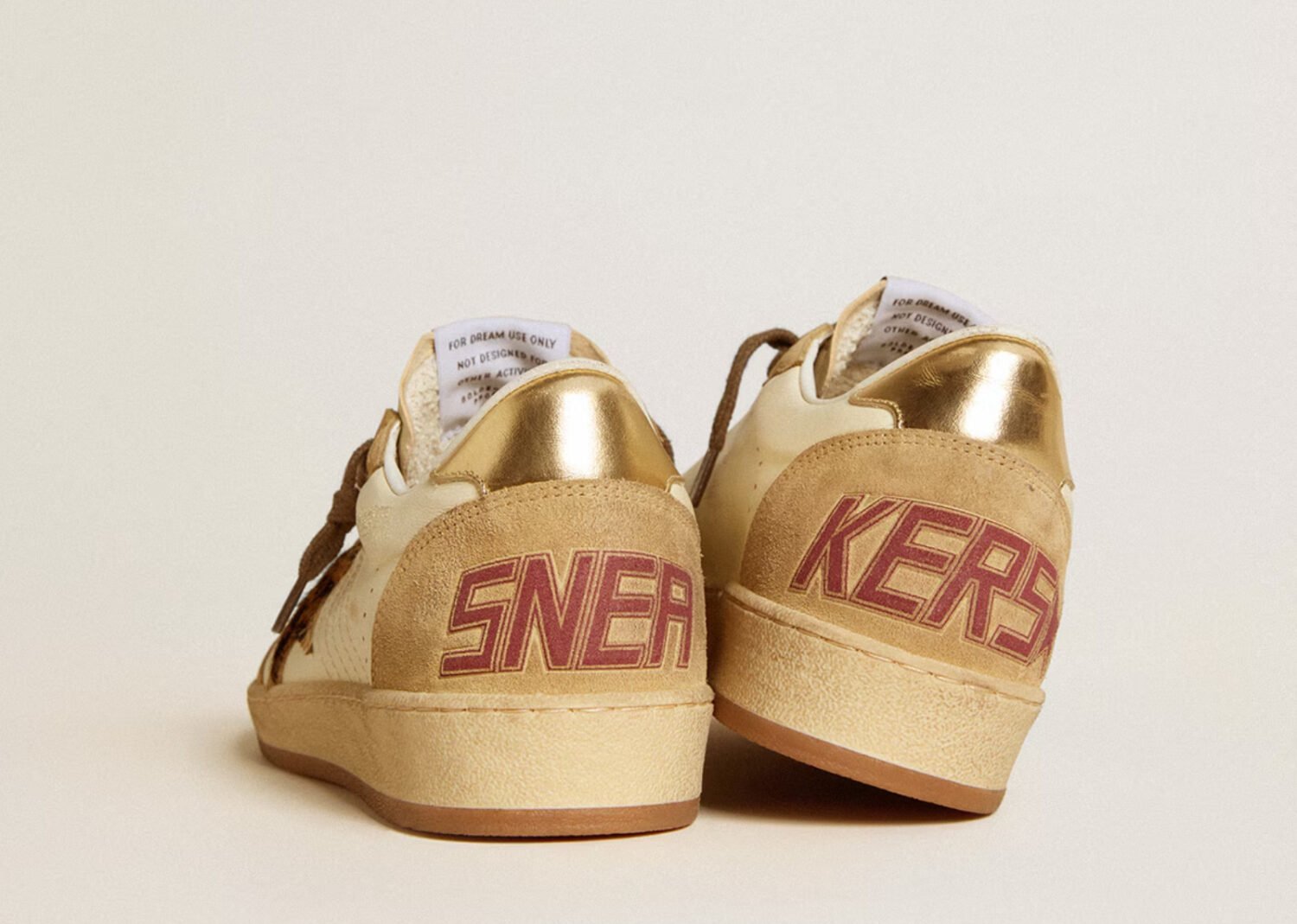 golden goose ball star white nappa sand suede