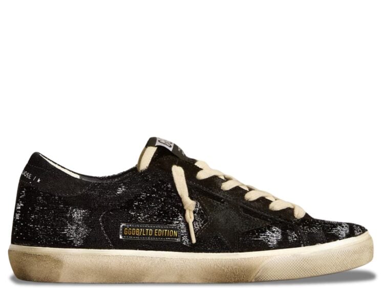 golden goose super star black velvet black suede