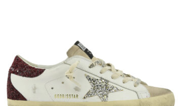 Golden Goose Super-Star Bordeaux Silver Glitter (W)
