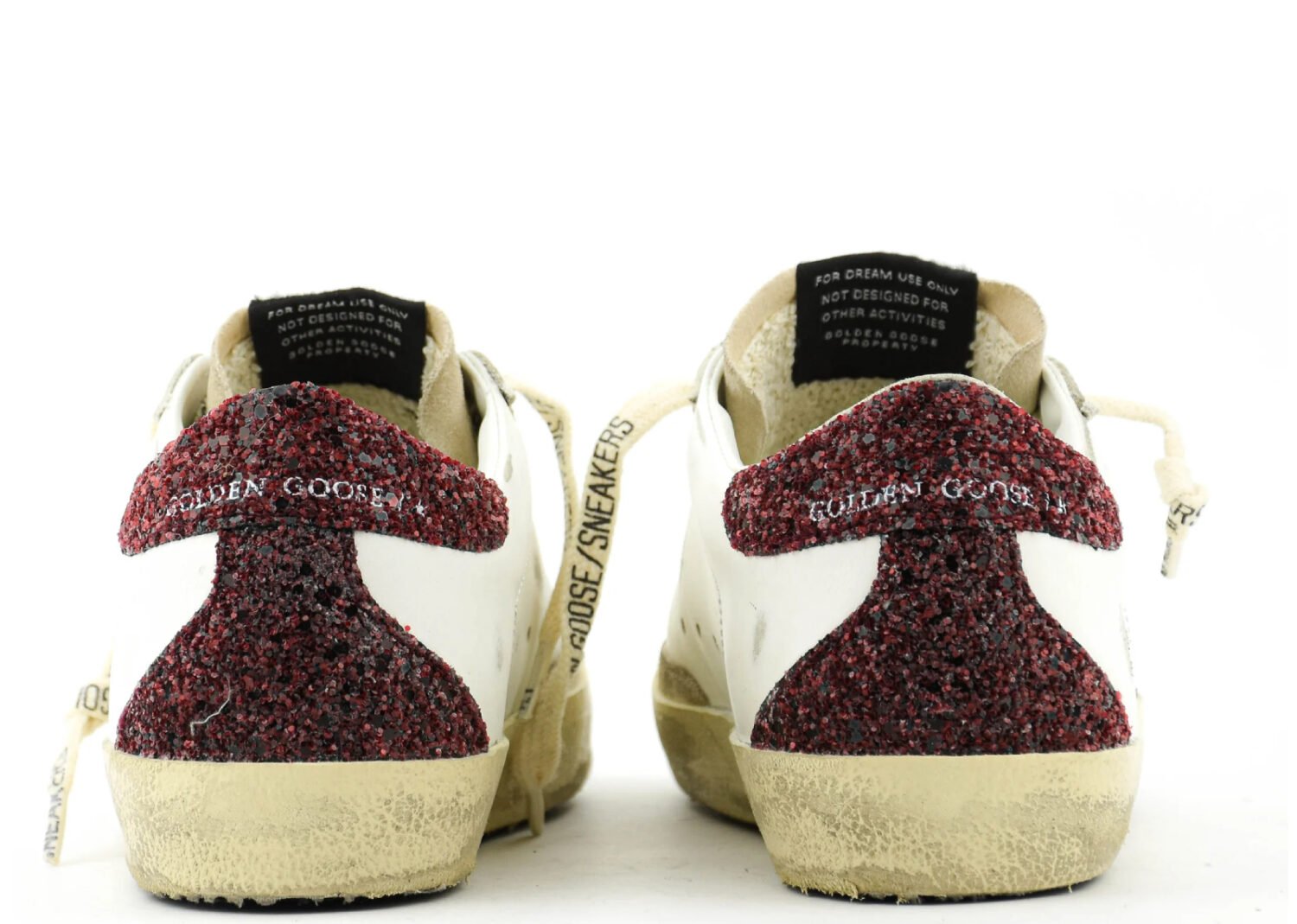 golden goose super star bordeaux silver glitter