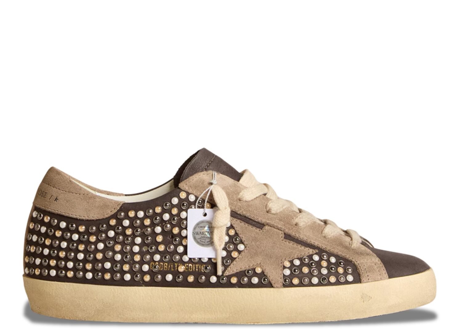 golden goose super star gray swarovski pearls dove (w)