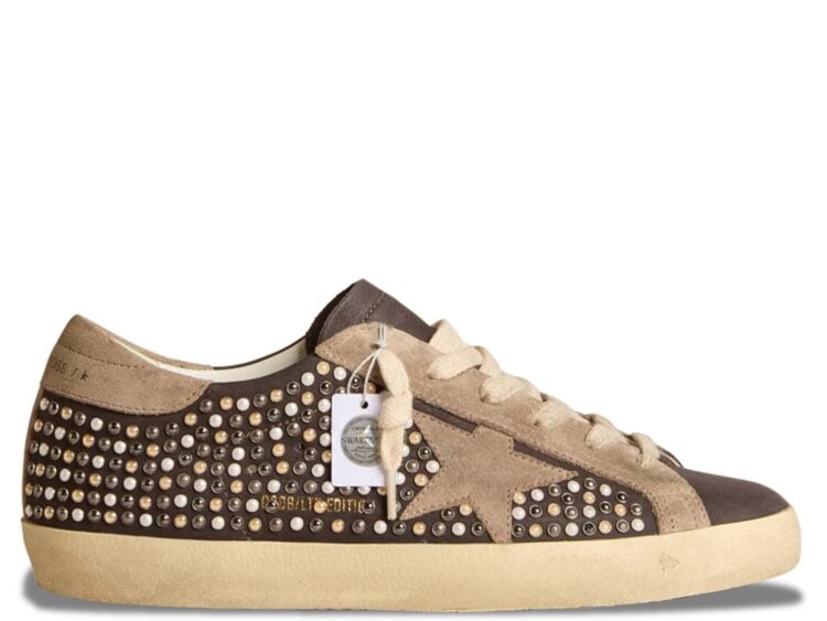 golden goose super star gray swarovski pearls dove (w)