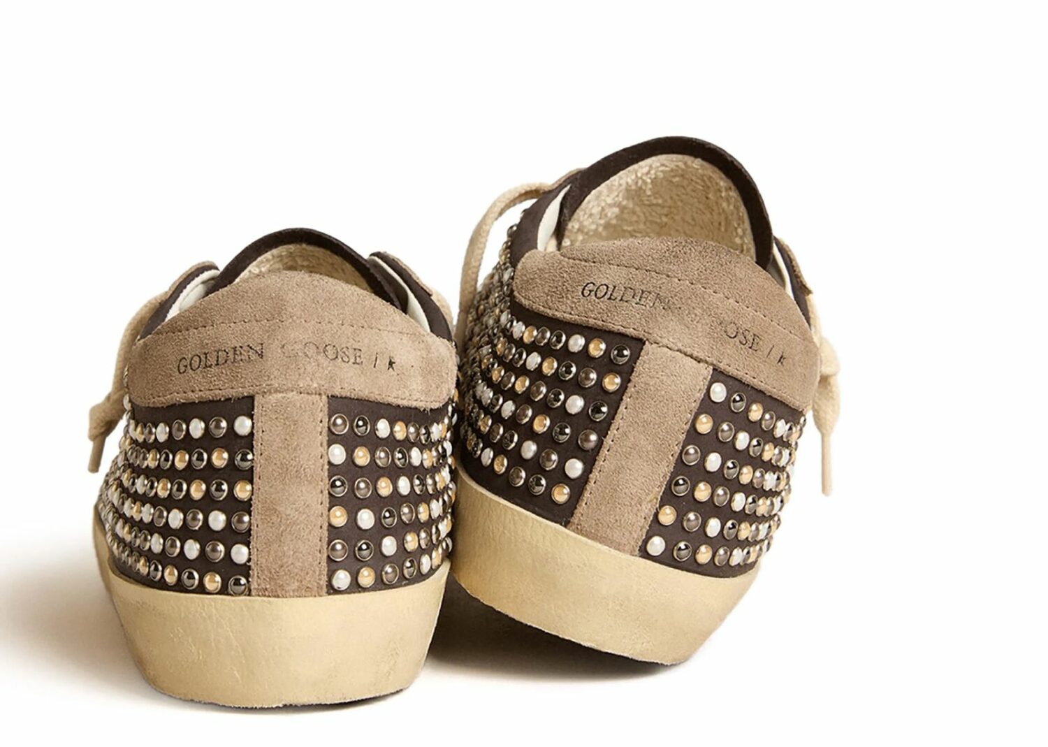 golden goose super star gray swarovski pearls dove (w)
