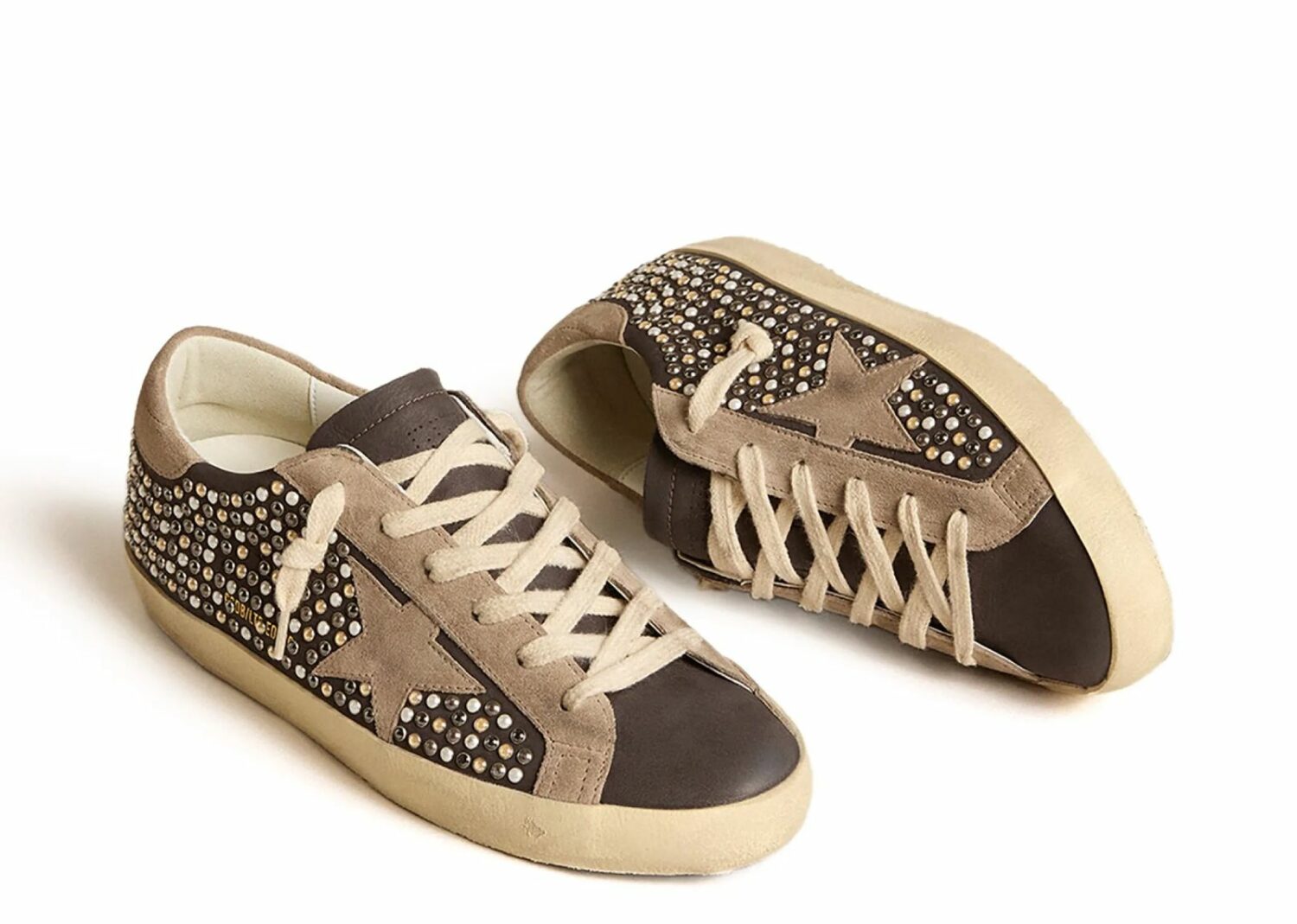 golden goose super star gray swarovski pearls dove (w)