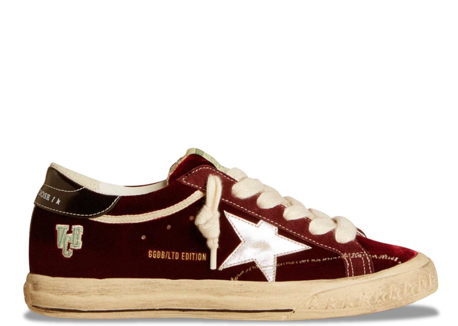 golden goose super star ruby velvet silver black metallic leather