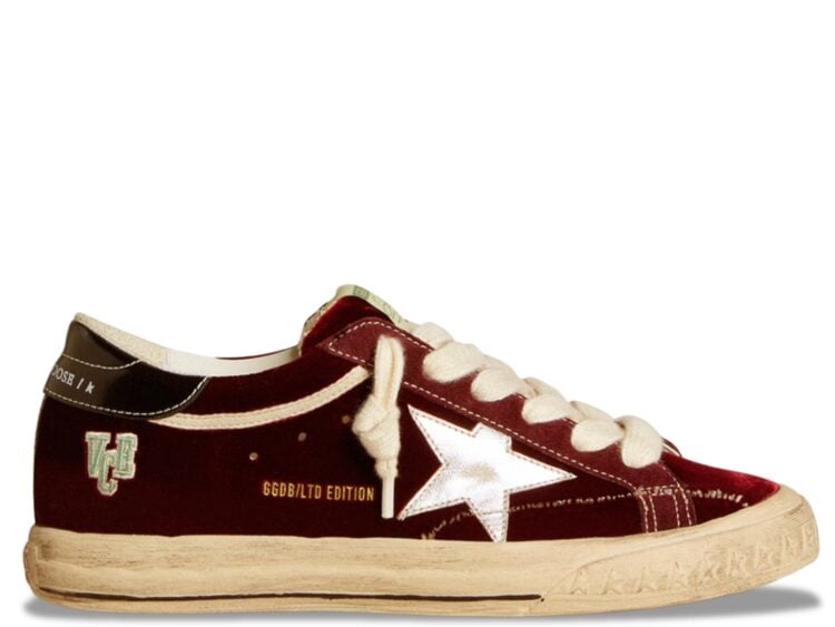 golden goose super star ruby velvet silver black metallic leather