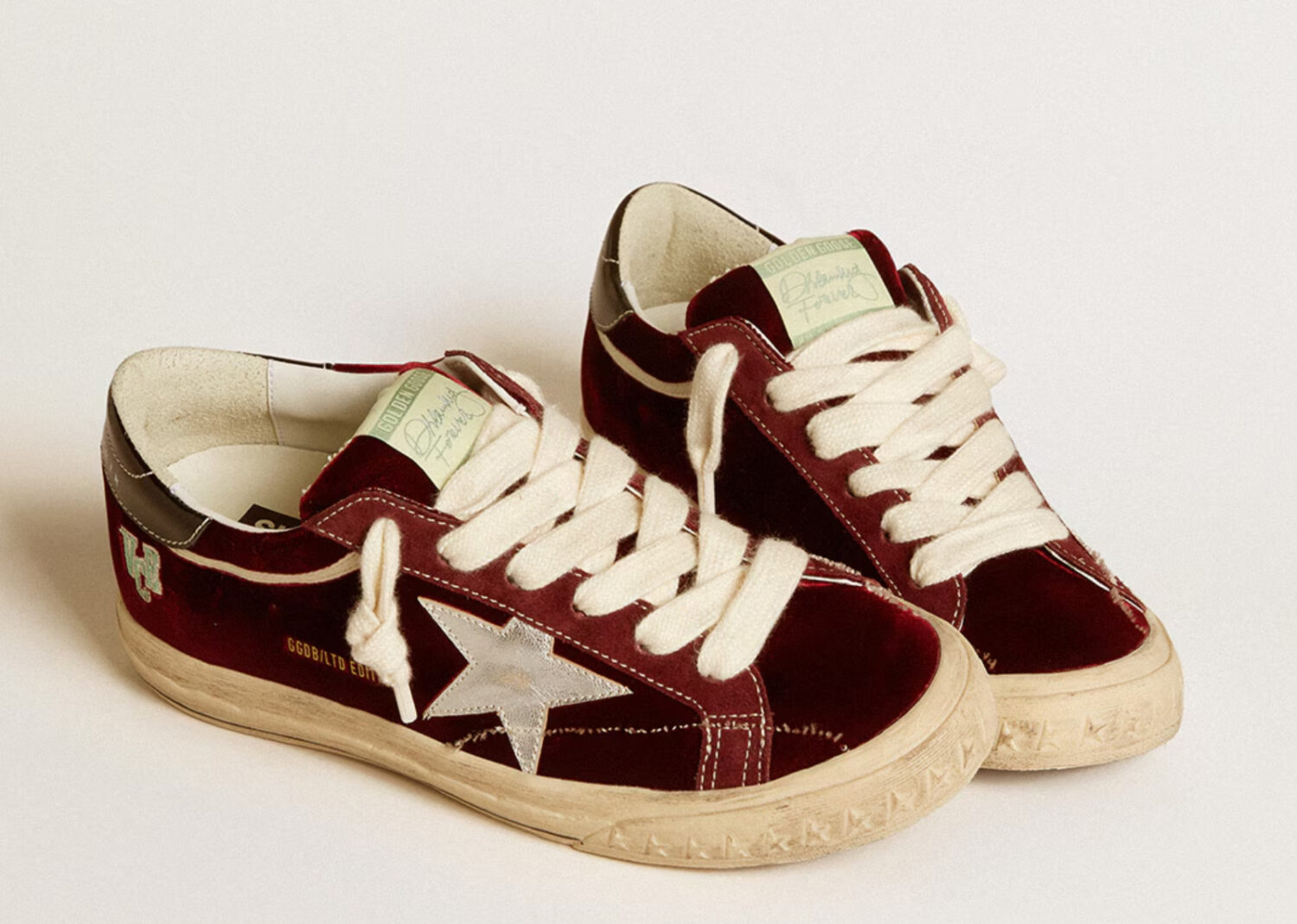 golden goose super star ruby velvet silver black metallic leather