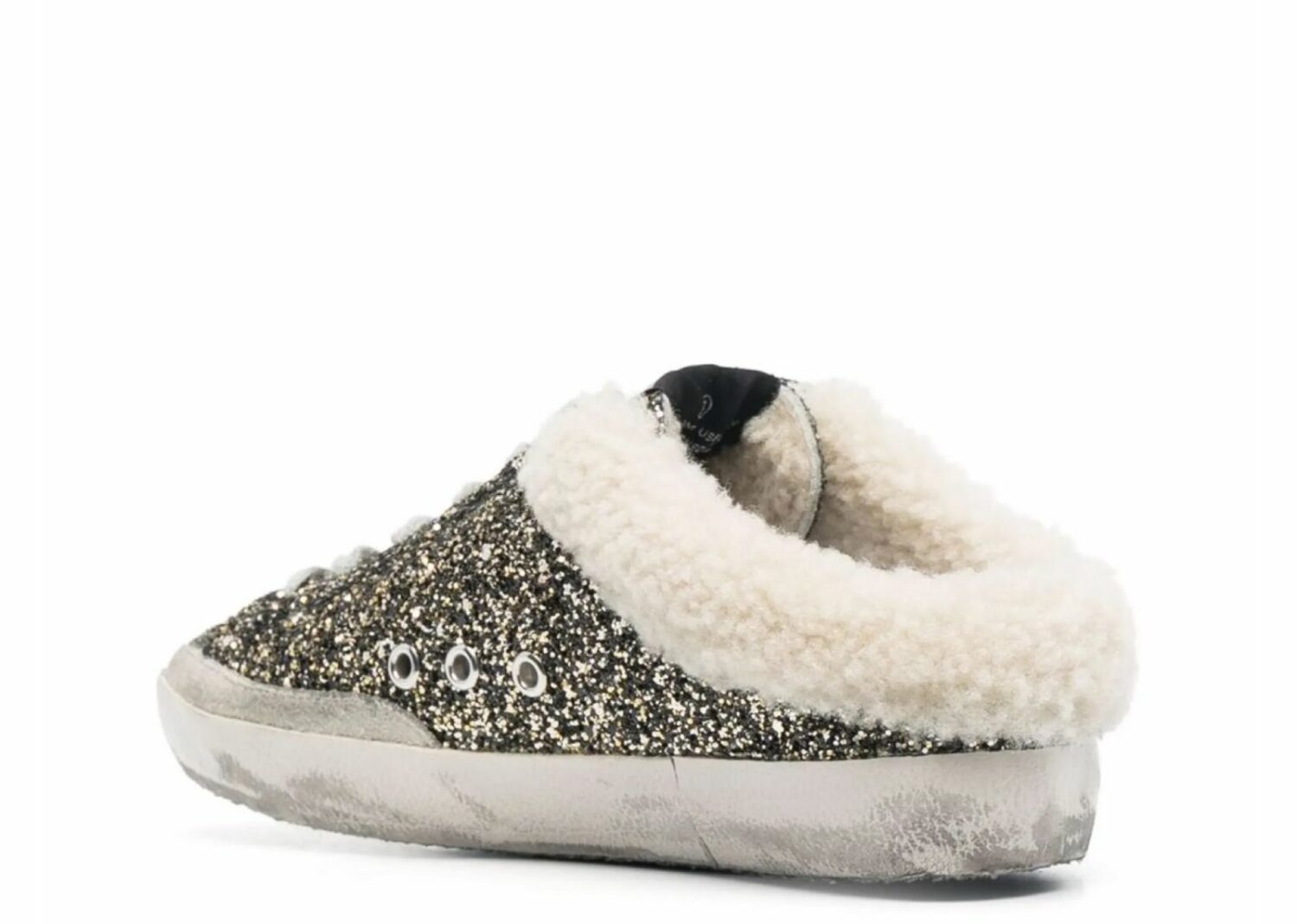 golden goose super star sabot glitter shearling (w)