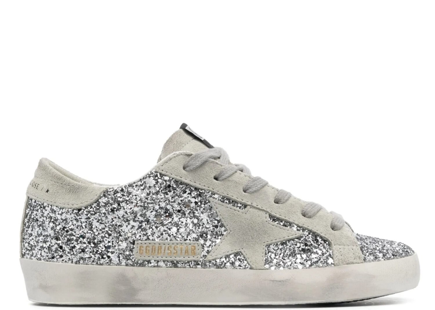 golden goose super star silver glitter ice gray (w)