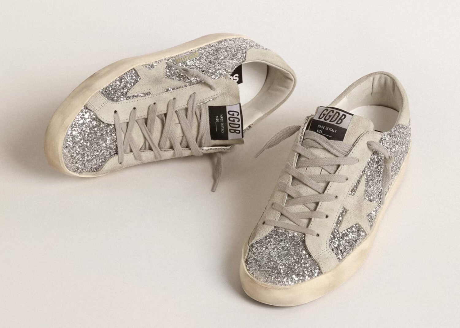 golden goose super star silver glitter ice gray (w)