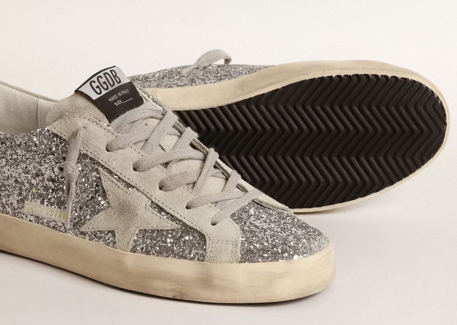 golden goose super star silver glitter ice gray (w)