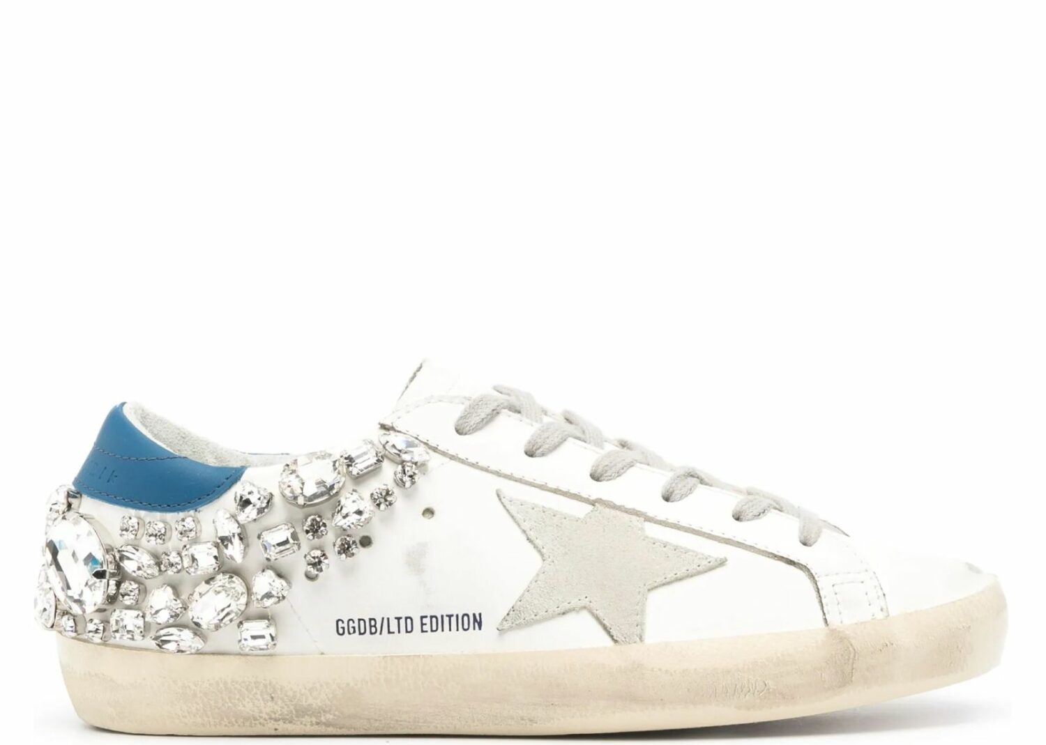 golden goose super star white swarovski stone (w)