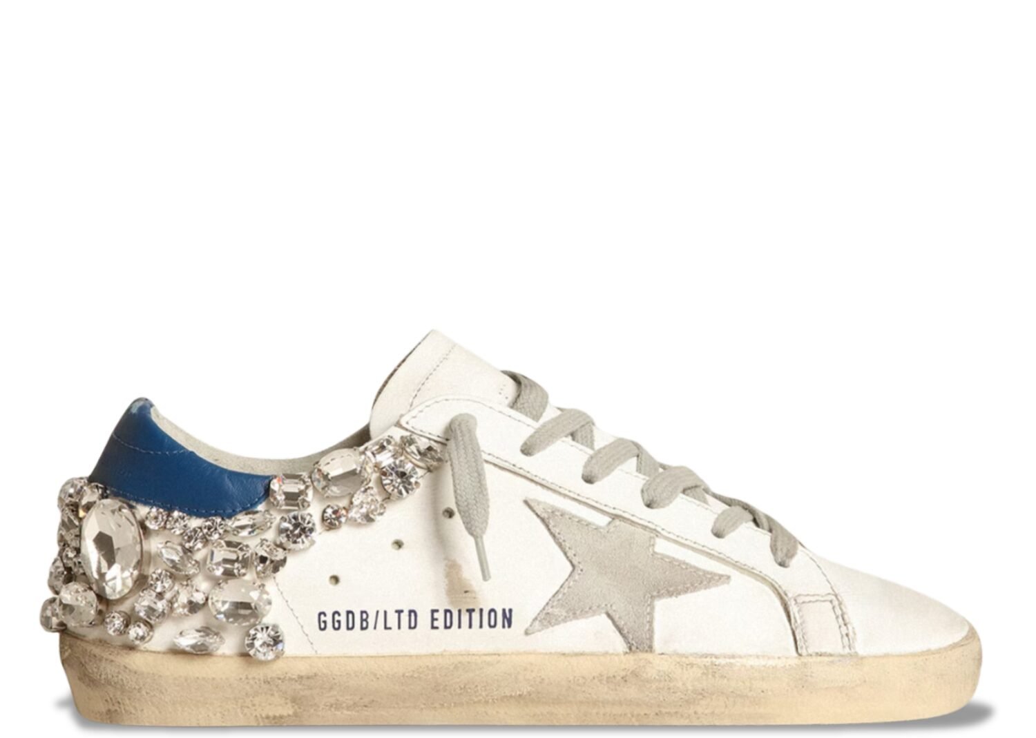 golden goose super star white swarovski stone (w)