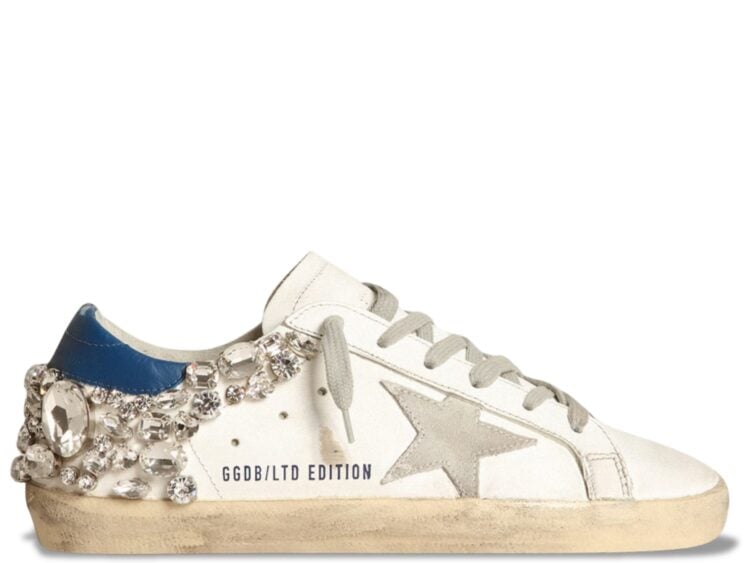 golden goose super star white swarovski stone (w)