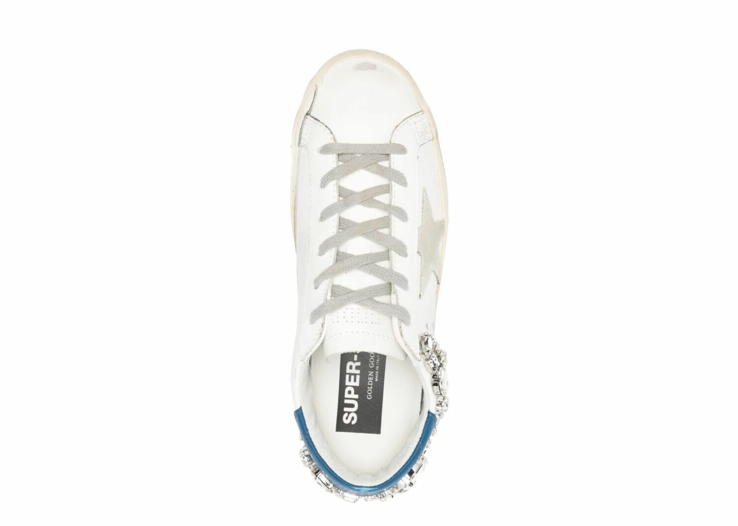 golden goose super star white swarovski stone (w)