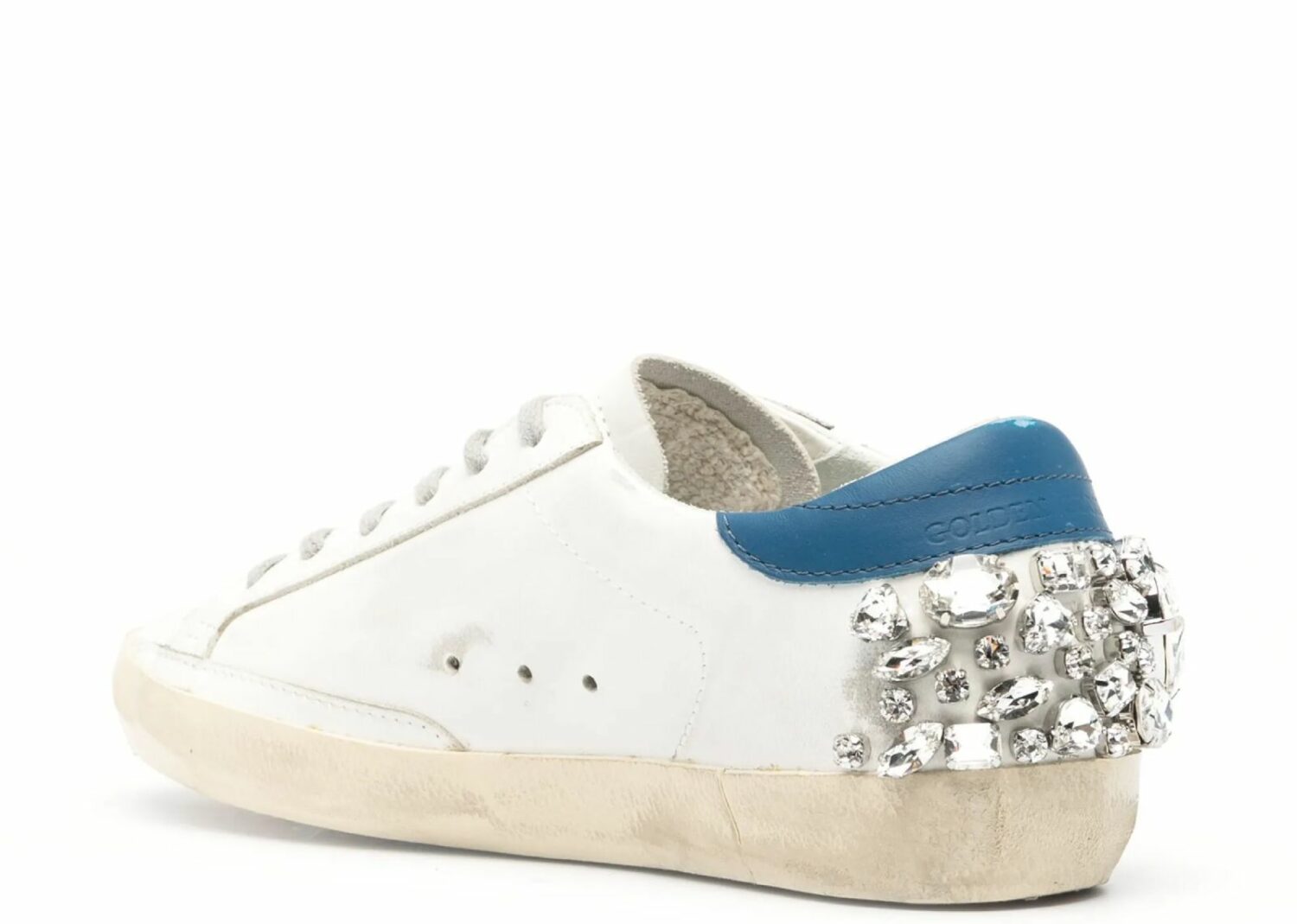 golden goose super star white swarovski stone (w)
