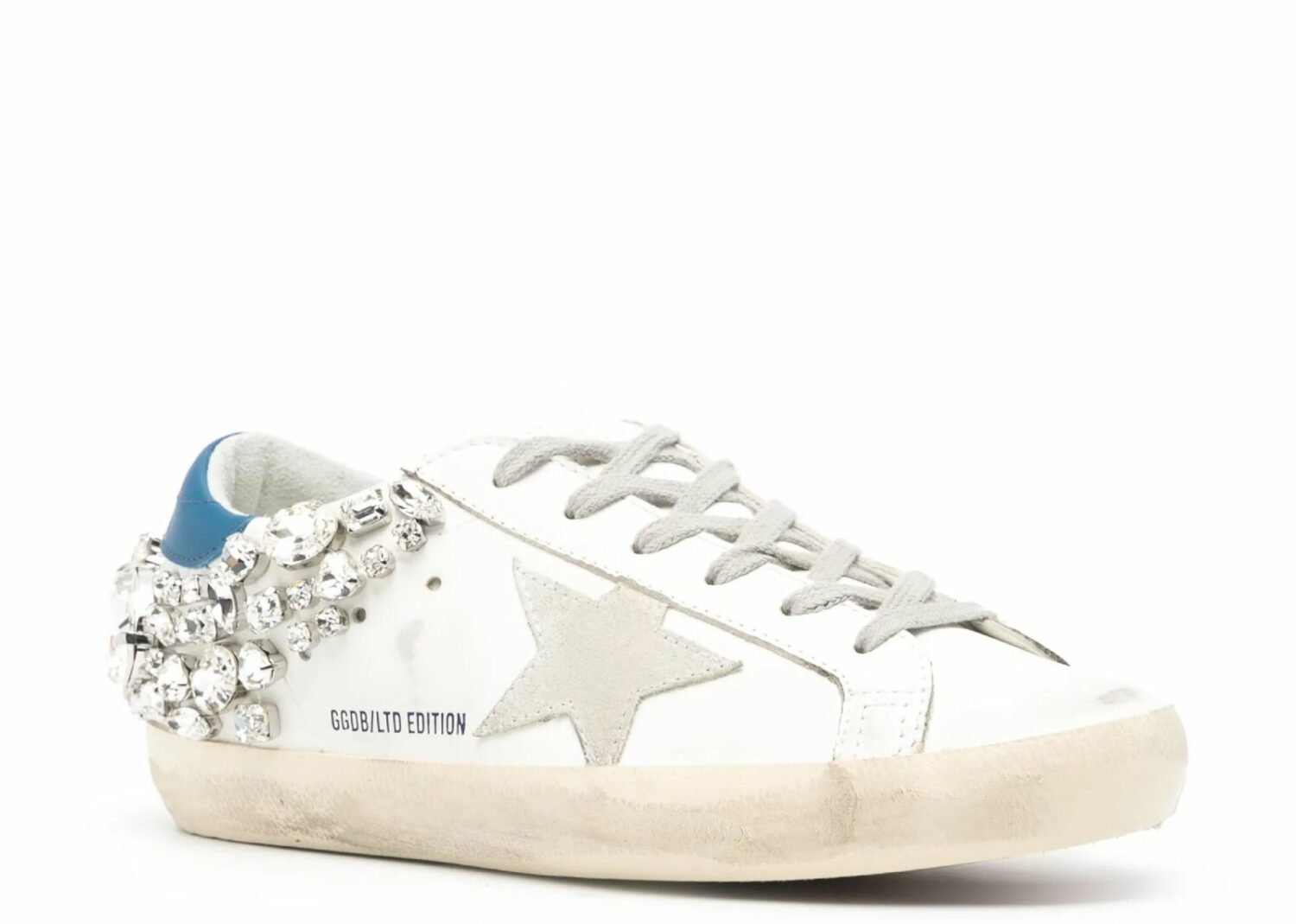 golden goose super star white swarovski stone (w)
