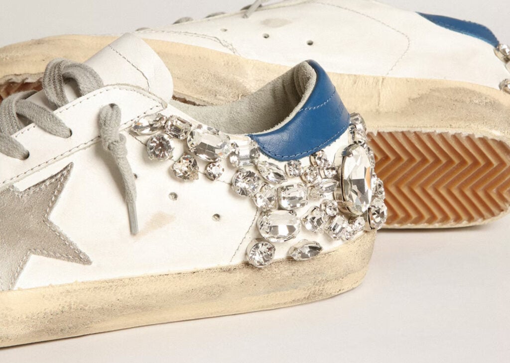 Golden Goose Super-Star White Swarovski Stone (W) - GWF00174