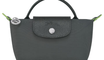 Longchamp Le Pliage Green Pouch With Handle Graphite