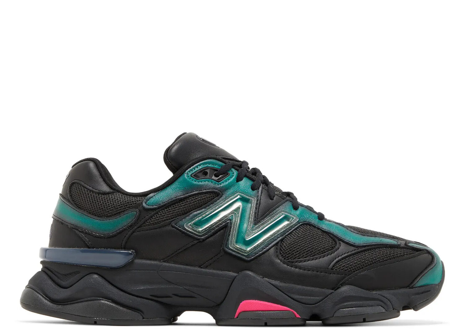 new balance 9060 mowalola burglarwear black teal pink