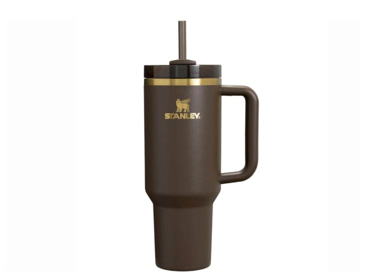 stanley chocolate flowstate quencher 40oz tumbler chocolate gold