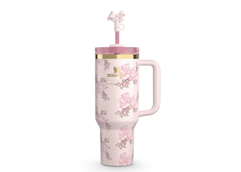 Stanley x LoveShackFancy Flowstate Quencher 40oz Tumbler Pink Mink