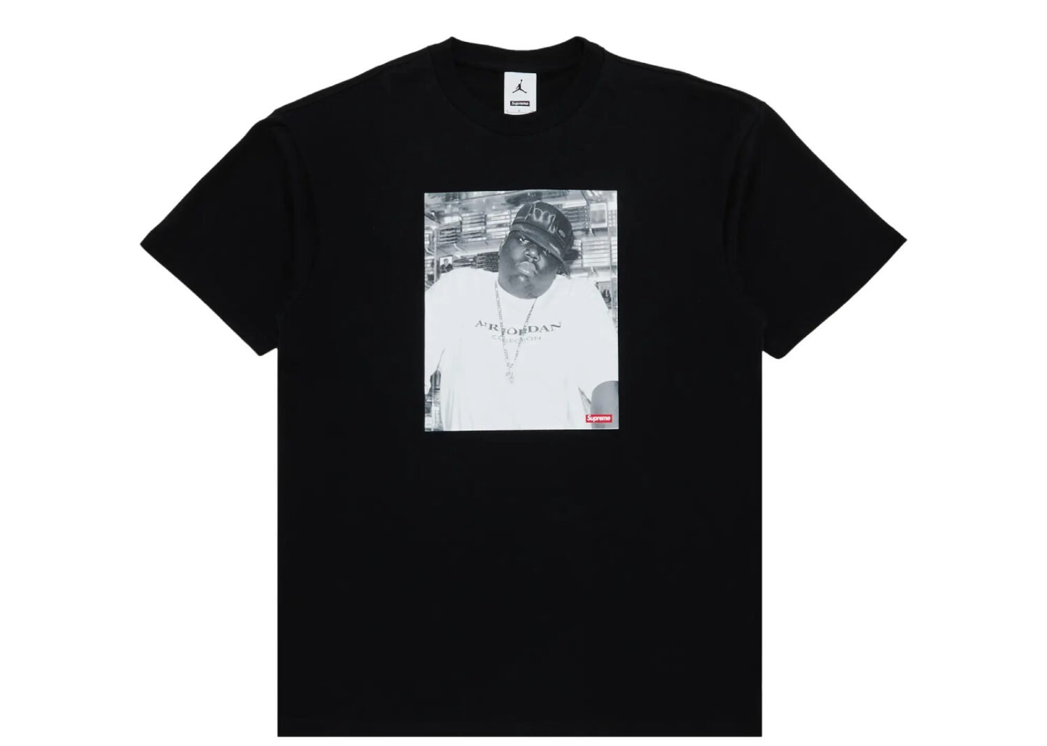 supreme jordan biggie s/s top black